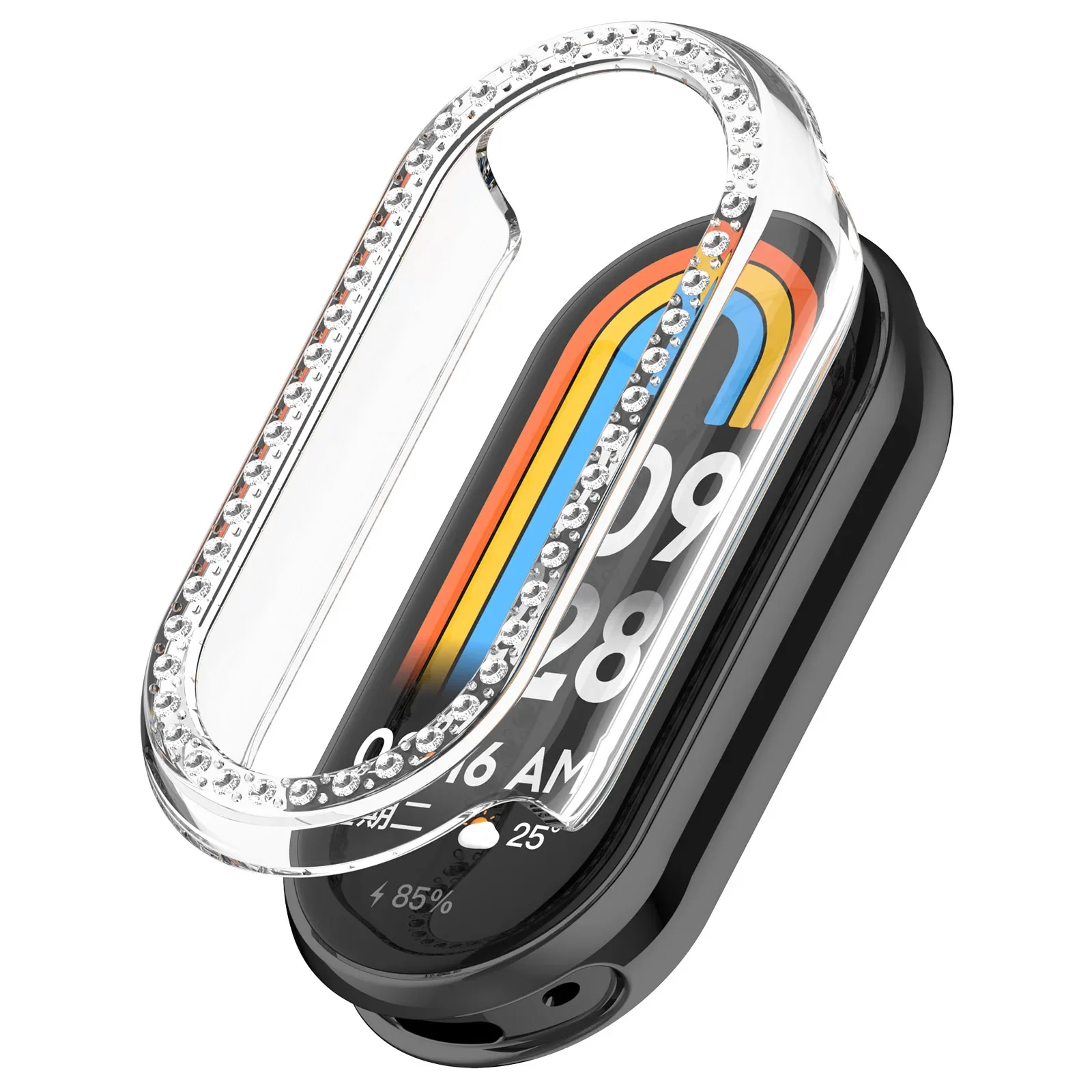 Biling Diamond  PC Case Cover for Xiaomi Mi Band 10 9 8 Hard Screen Protector Bumper Frame For XIAOMI Smart Band 10 Ceramic