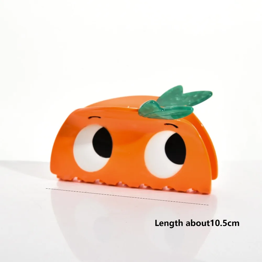 Милый оранжевый зажим для волос с когтями 2024, зажим для волос большого размера с дьявольским крабом, модный креативный мультяшный головной убор, женский аксессуар для волос для девочек