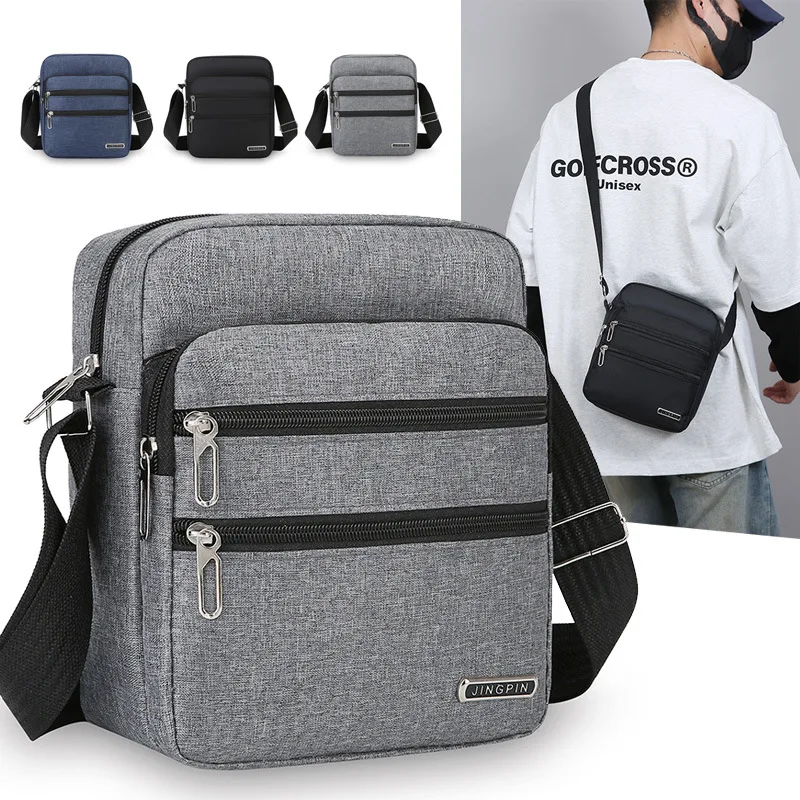 

Fashion Nylon Casual Men Sling Messenger Bag Business Simple Versatile Shoulder Crossbody Multi-layer Travel Works Daily Bag