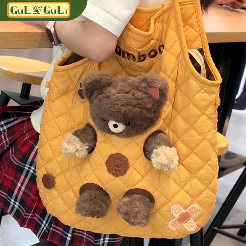 Fashion KAwaii Little Bear Backpack One Shoulder Backpack Toy Doll Girl Christmas Birthday Gift Crossbody Bag large capacity