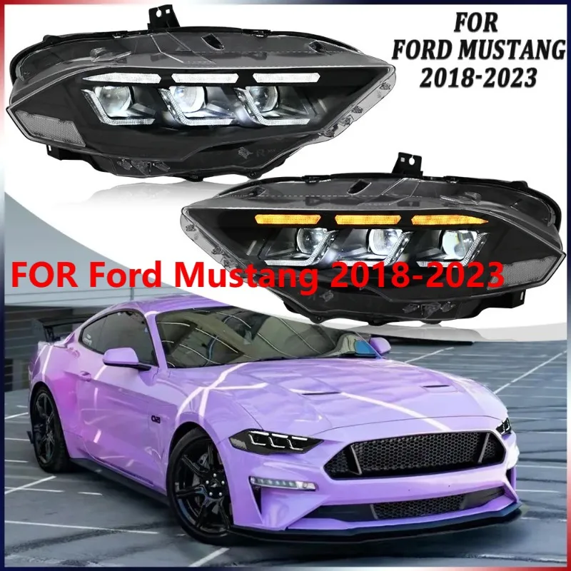 

1 пара светодиодных фар для Ford Mustang 2018-2023, передняя фара DRL в сборе