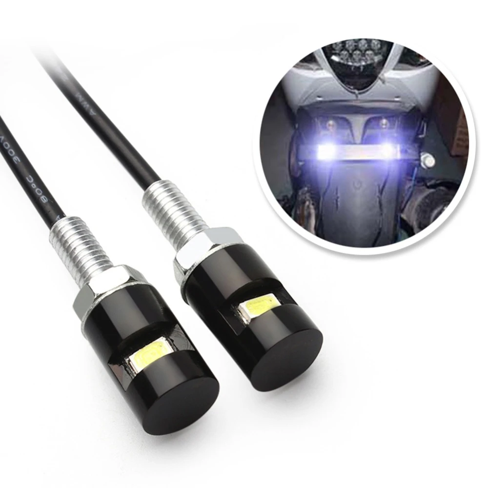 

2Pcs Car Motorcycle Number License Plate Lights 12V LED 5630 SMD Auto Tail Front Screw Bolt Bulbs Lamps Light Source