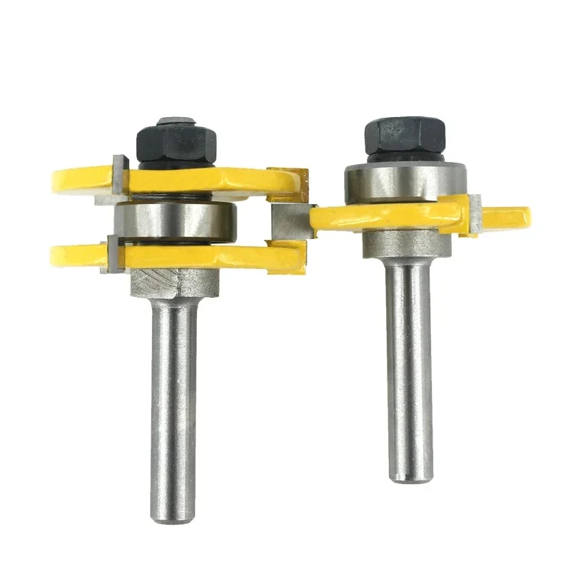 

2 Pcs 8mm Shank Tongue & Groove Joint Assemble Router Bits T-Slot Milling Cutter for Wood Woodwork Cutting Tools