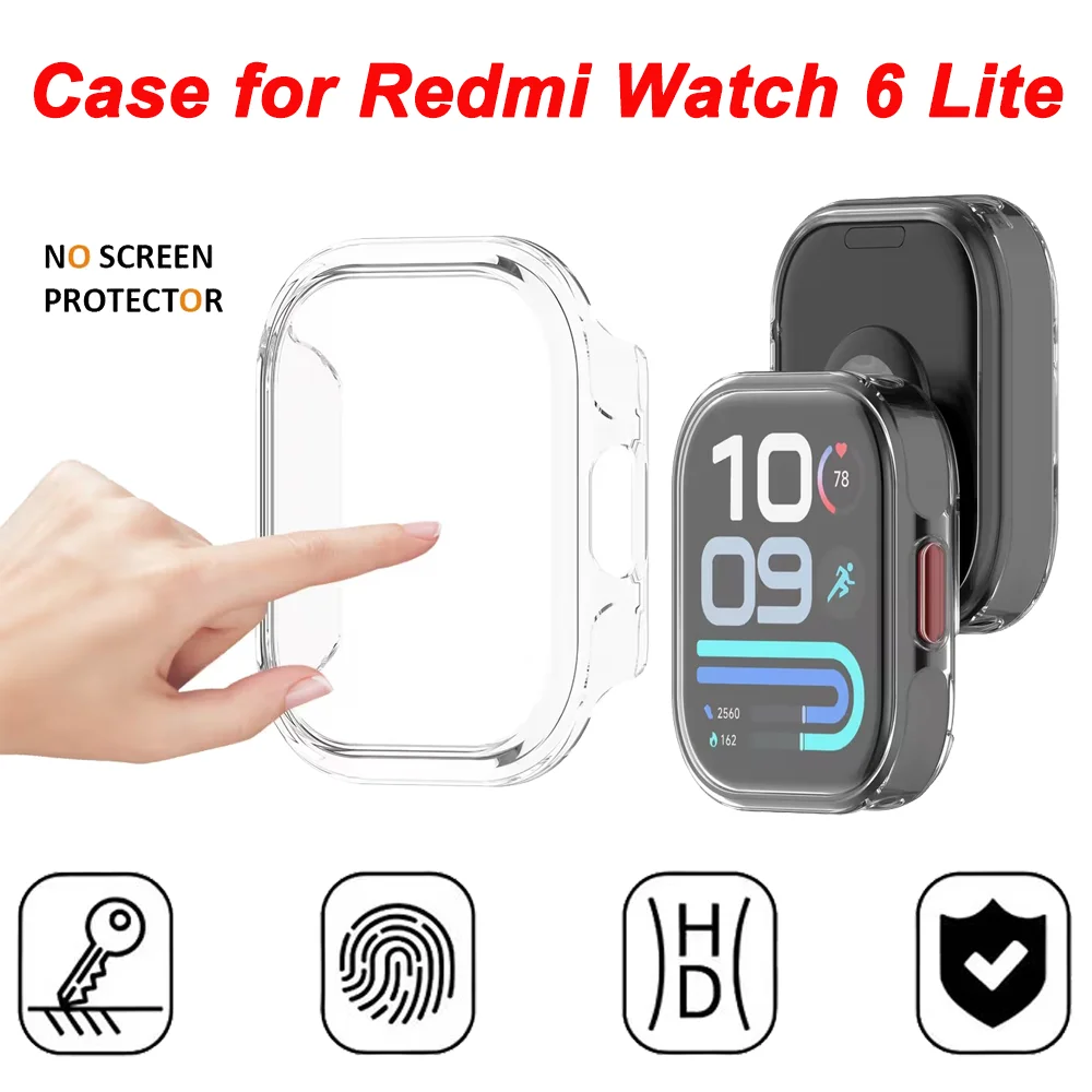 Case Compatible with REDMI Watch 6 Lite , TPU Case with Screen Protector Compatible with REDMI Watch 6 Lite Smartwatch