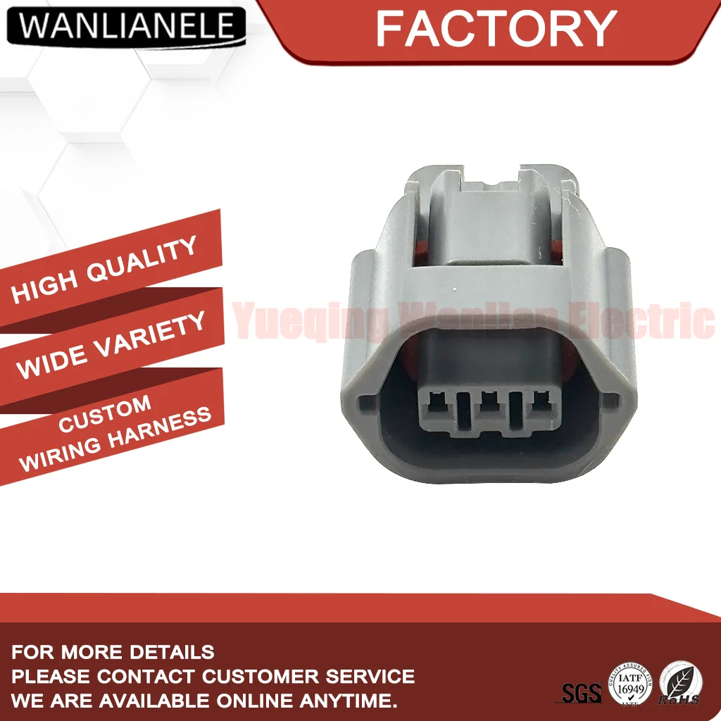 50 Sets MG641295-4 7283-8732-40 3 Way Pigtail Kit for Camshaft Sensor 20cm Pre-crimped Wires Female Connector Natural