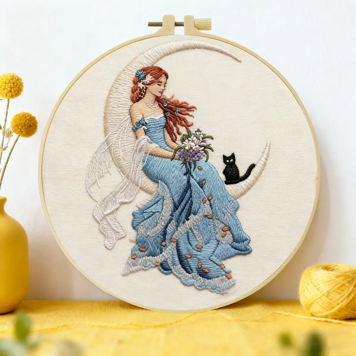 1 Stück 20X20CM/15X15CM 7,87/6,3 Zoll Mädchen-Stickerei-Starter-Kit DIY-Kit DIY-Stickerei-Set Handarbeiten Malerei – Detail 2