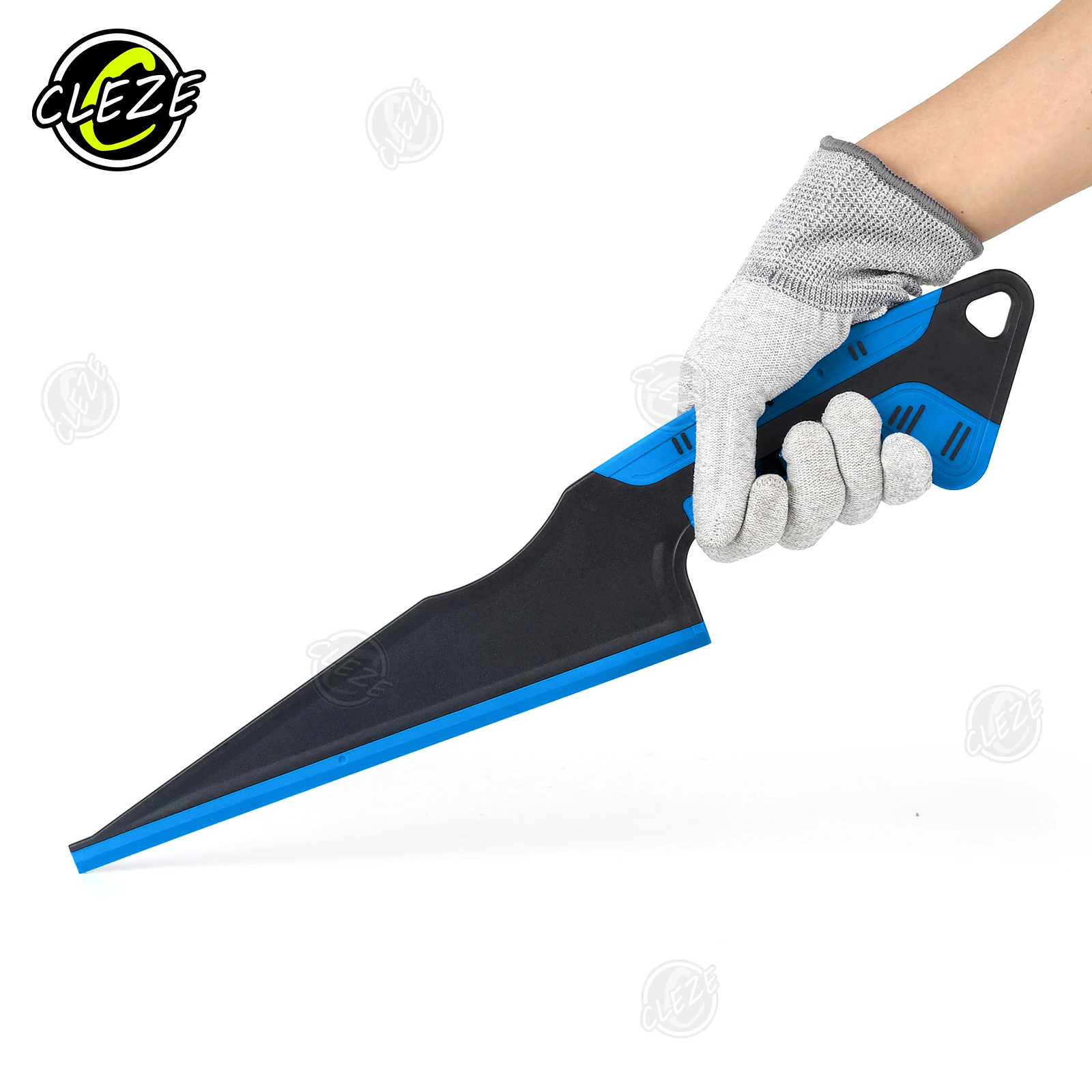 CLEZE Windshield Water Remover Long Handle Magnetic Squeegee Widened Window Tint Cleaning Tool With Rubber Scraper