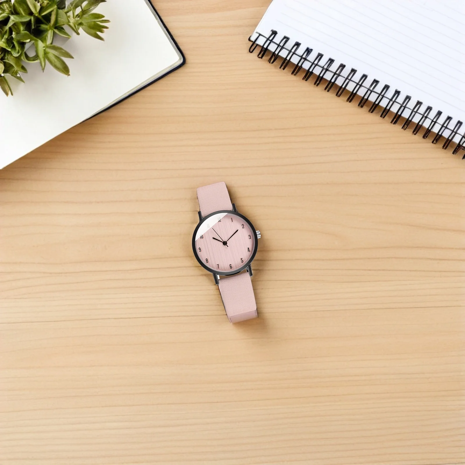 

Lightweight Women Wrist Watch Stylish Wood Grain Pattern Quartz Movement Easy Reading Dial Great for Party Dating School Daily