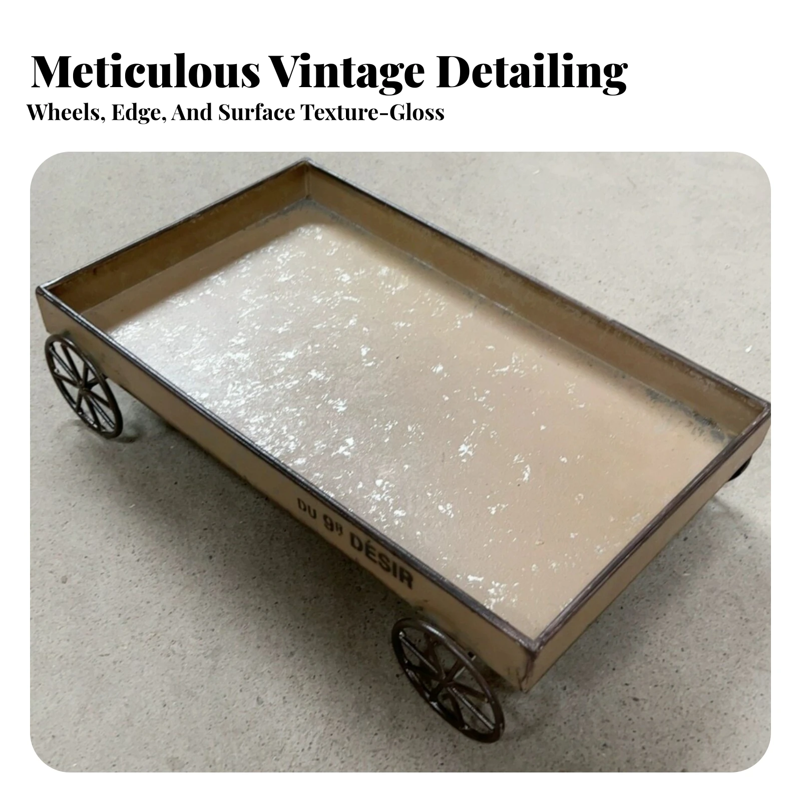 Iron Tray Raised Sides Rustic Metal Tray Household Decor Shallow