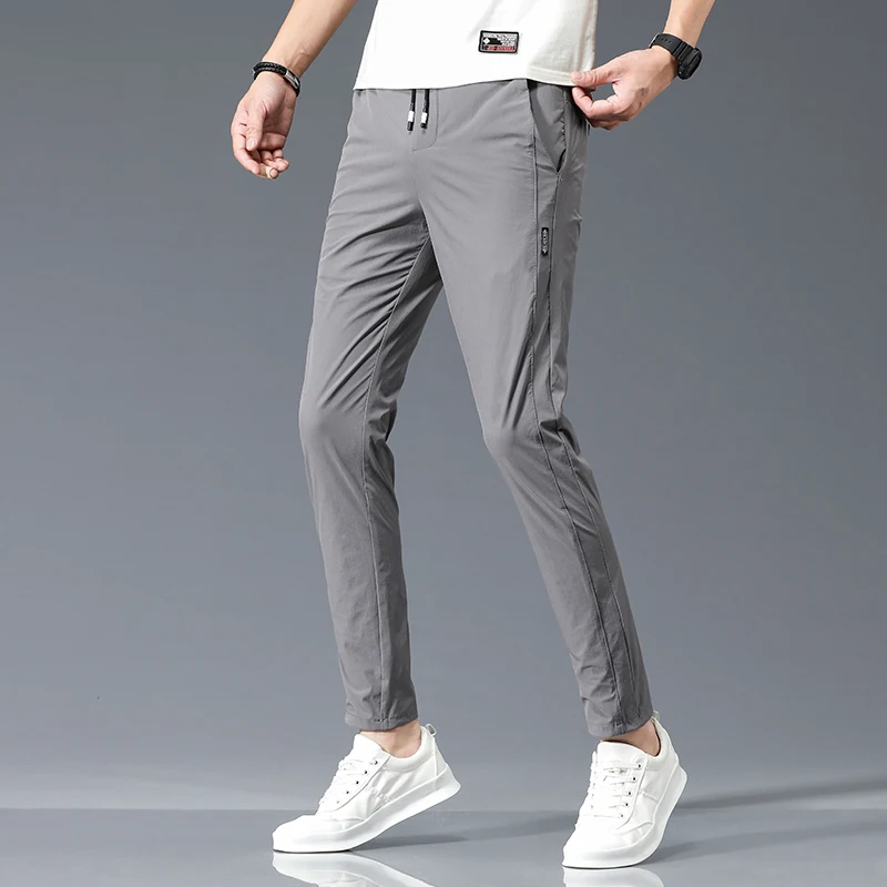 

Men's Clothing Youthful Vitality Trousers Slim Straight Commute Spring Summer Solid Color All-match Fashion Elastic Casual Pants