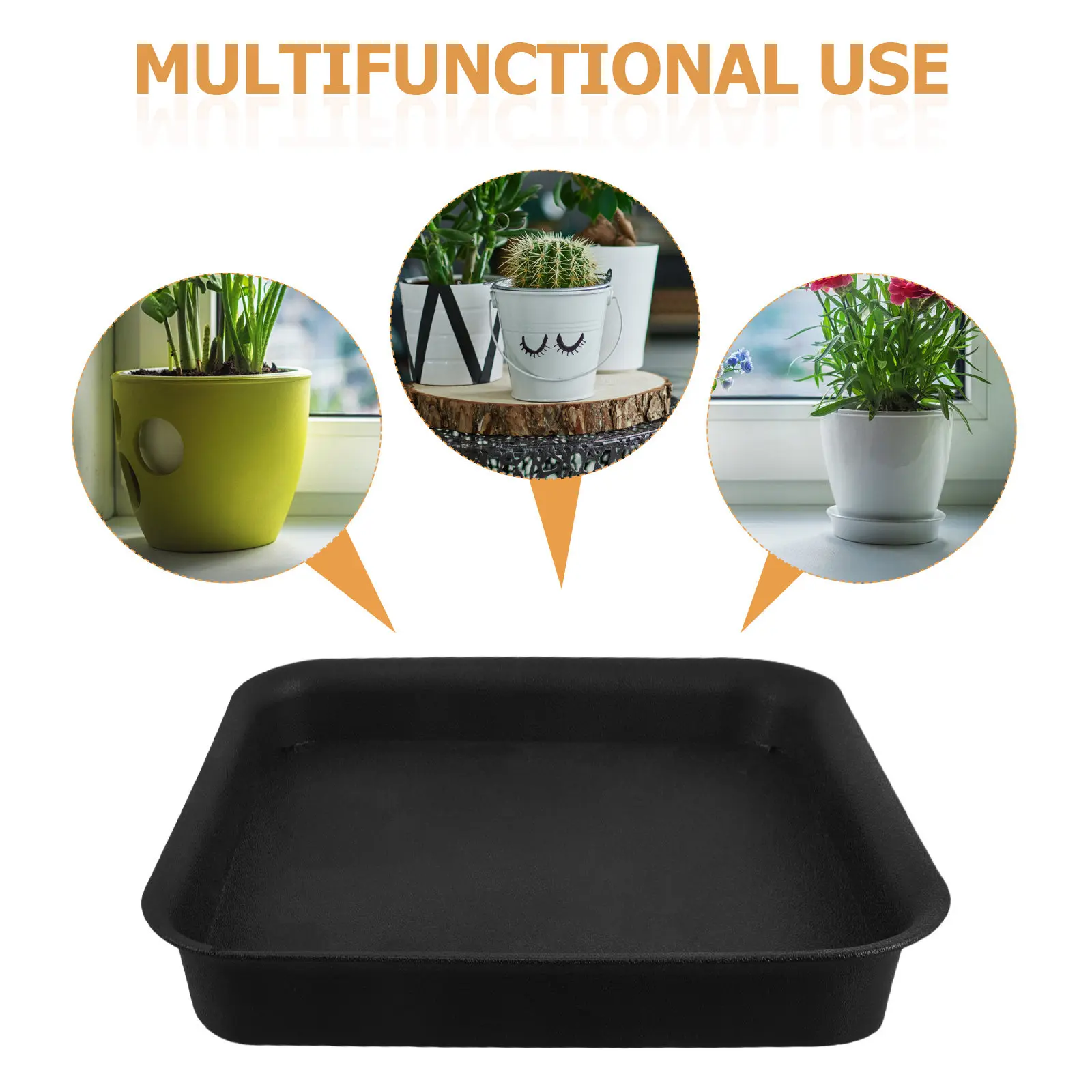 4Pcs 32Cm Square Flower Pot Saucer Thickened Plastic Planter Base Tray Matte Finish Drip Tray for Balcony Garden Living Room