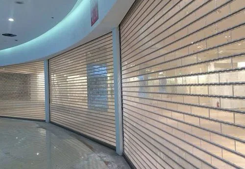 Factory Direct Crystal Rolling up Shutter Door Sheet Automatic Crystal Rolling Shutter Door Invisible Store Door