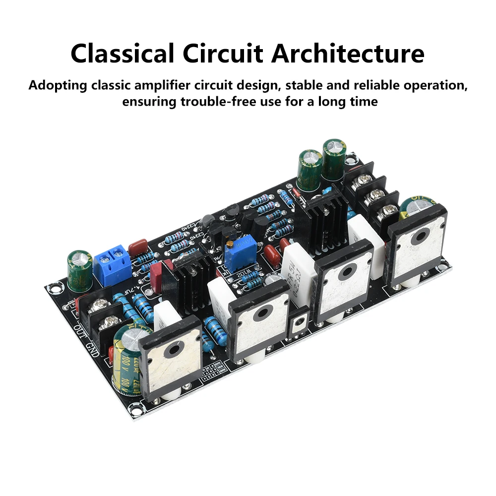 200W DC 20V-90V Positive Negative Dual Voltage Mono Power Amplifier Board 1943+5200 Paired Tube Post Stage Power Amplifier Board