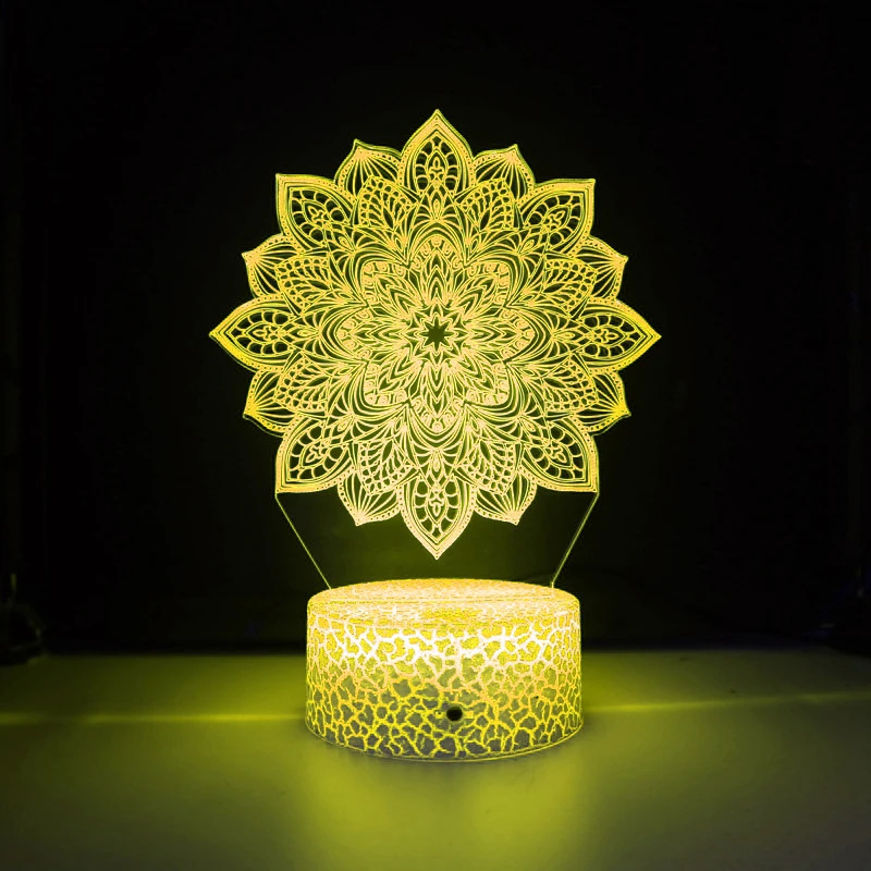 Nighdn Lotus Flowers Kids Night Light Led 3D Lamp Bedside Table Room Home Decor Touch USB Child Nightlight Gift for Boys Girls