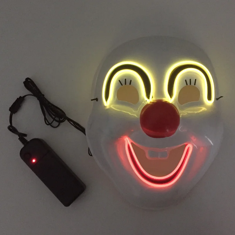 New Smile Clown Mask Family Cosplay Full Face Head Cover Mask Carnival Holiday Glow Decorative Suppies