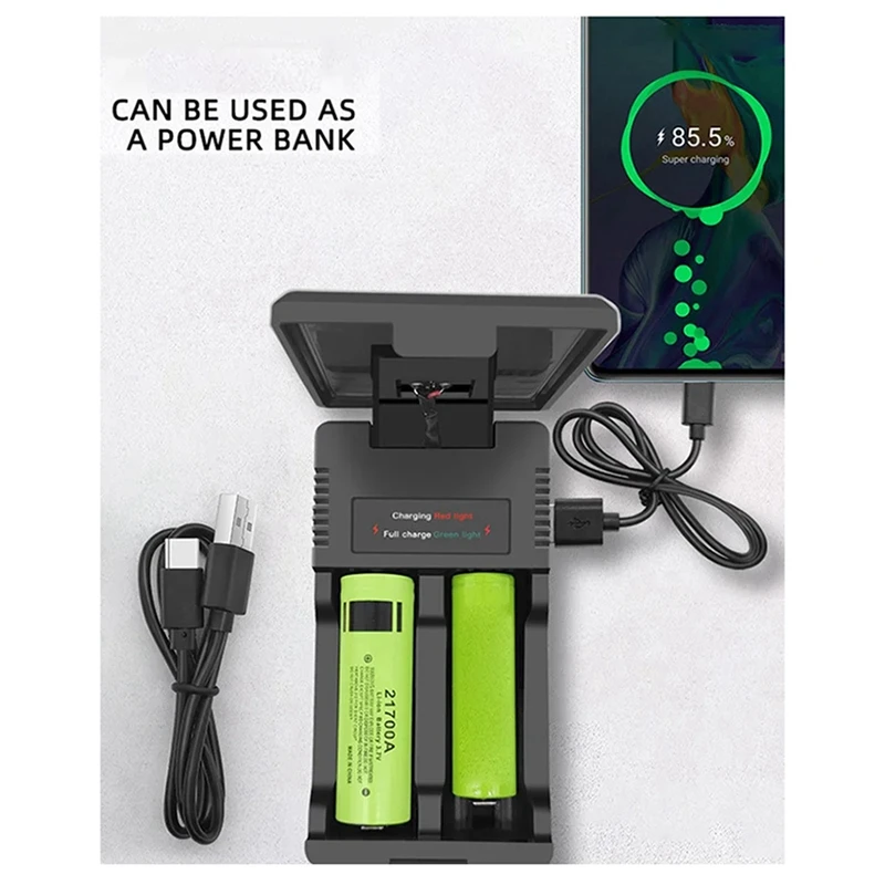 18650 Battery Charger Multi Munctional Solar Type C Intelligent Lithium Battery Holder For 18650 Battery Boxs