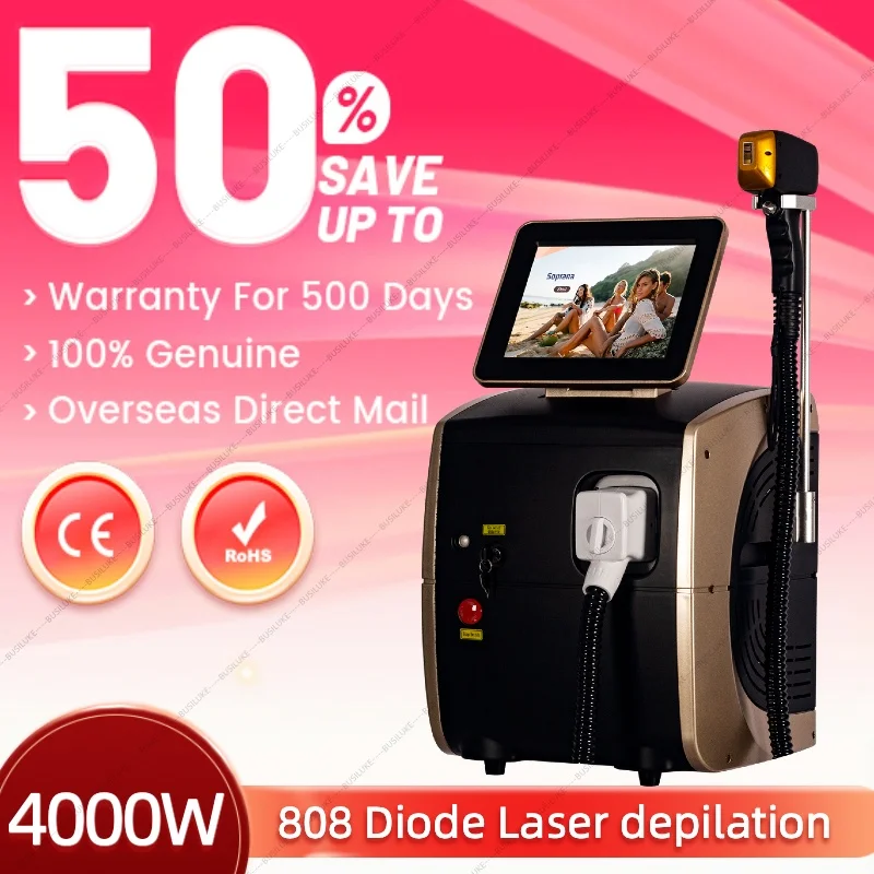 

Laser 808 Painless Hair Removal Permanent Removal Of 4000W Alexandrite 3 Wavelength Ice Platinum Body Depilation Machine Salon