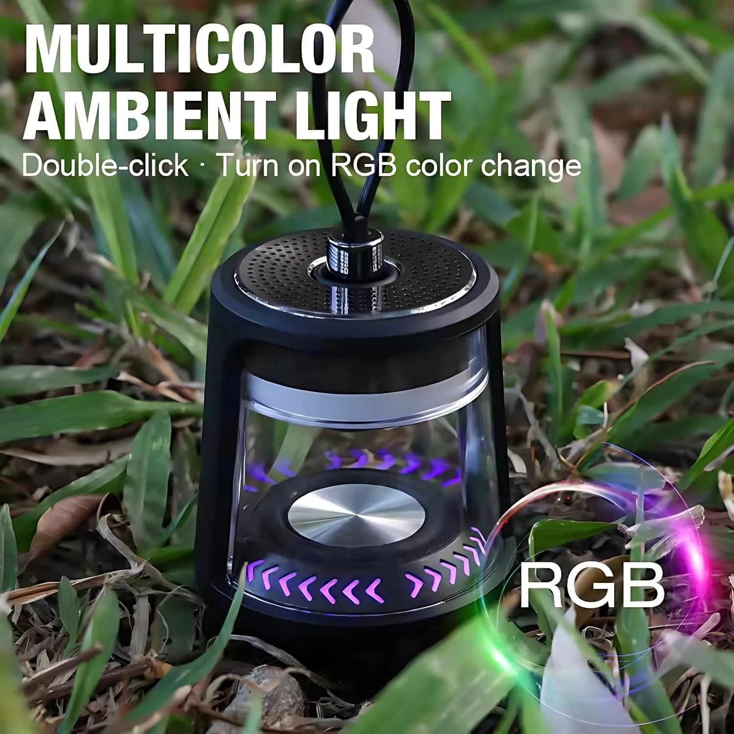 Outdoor Trendy Camping Light with Extra Long Battery Life, Portable Tent Ambient Lamp, Rechargeable Bluetooth Speaker