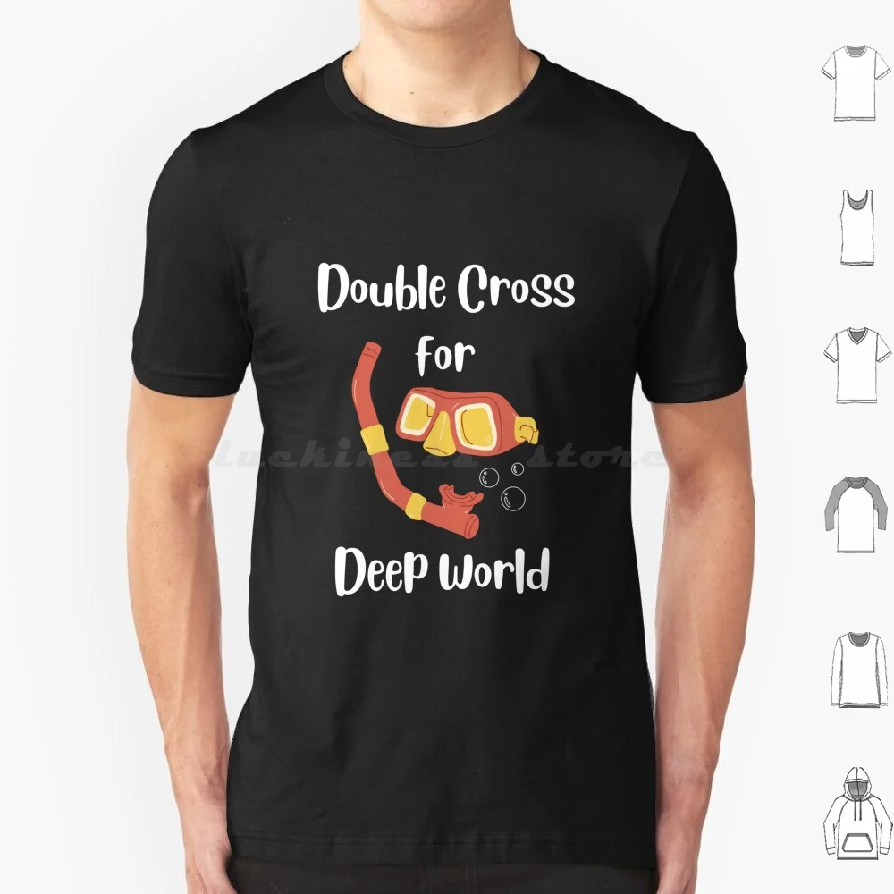 Double Cross For Deep World Ocean T Shirt Big Size 100% Cotton Ocean Scuba Scuba Scuba Diver Diver Ocean Sea Scuba Life Deep