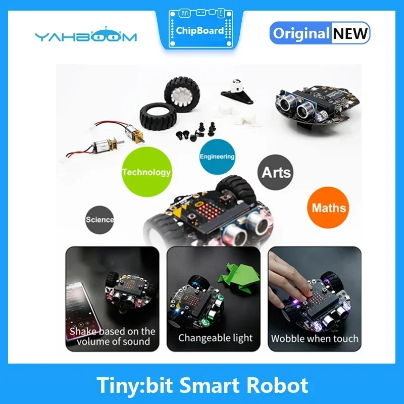 Yahboom kit de carro fabricante econômico educacional bbc micro:bit v2 haste robô de codificação educacional para aprendizagem programação