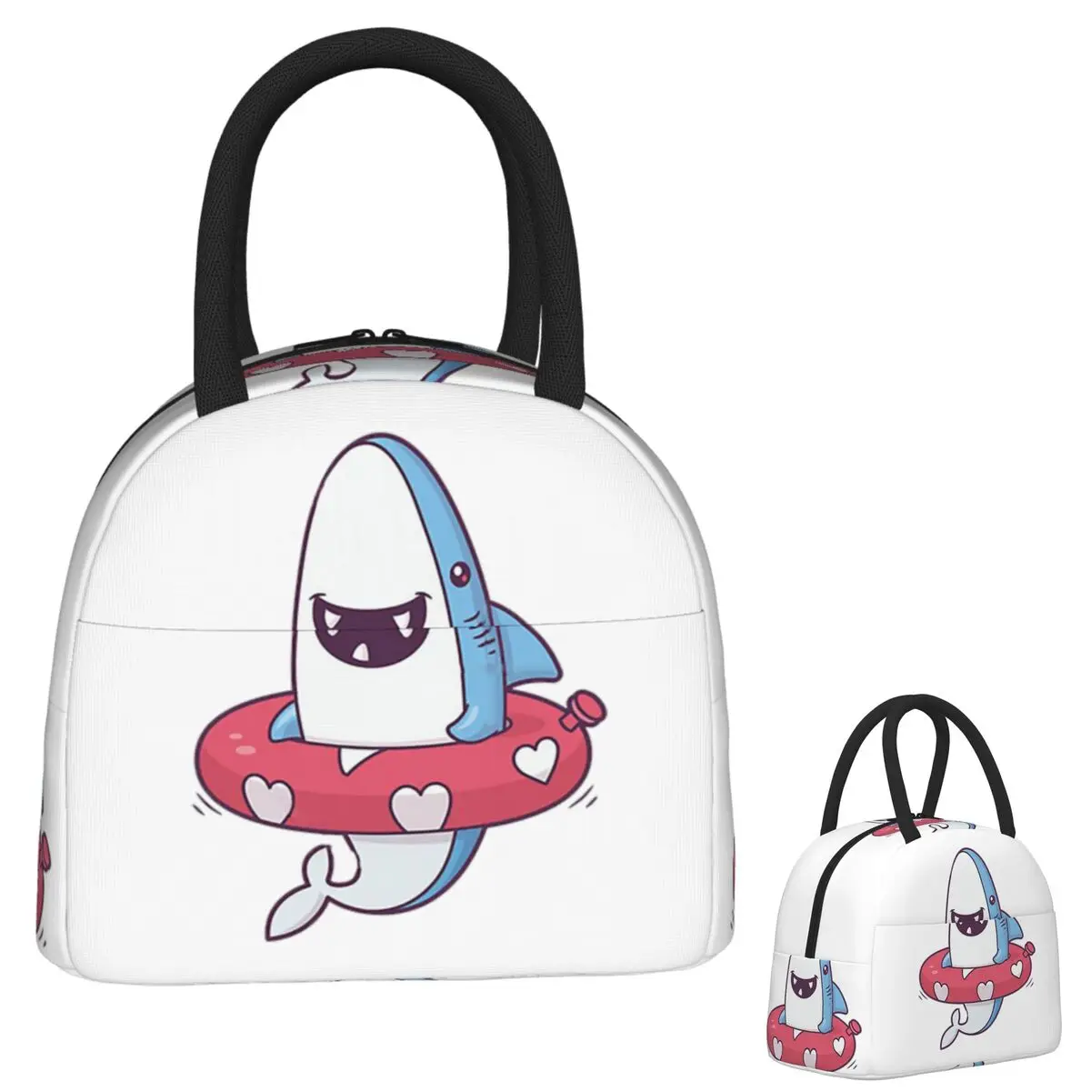 

Shark Summer Fun Lunch Bags Insulated Bento Box Portable Lunch Tote Leakproof Picnic Bags Cooler Bag for Woman Kids School
