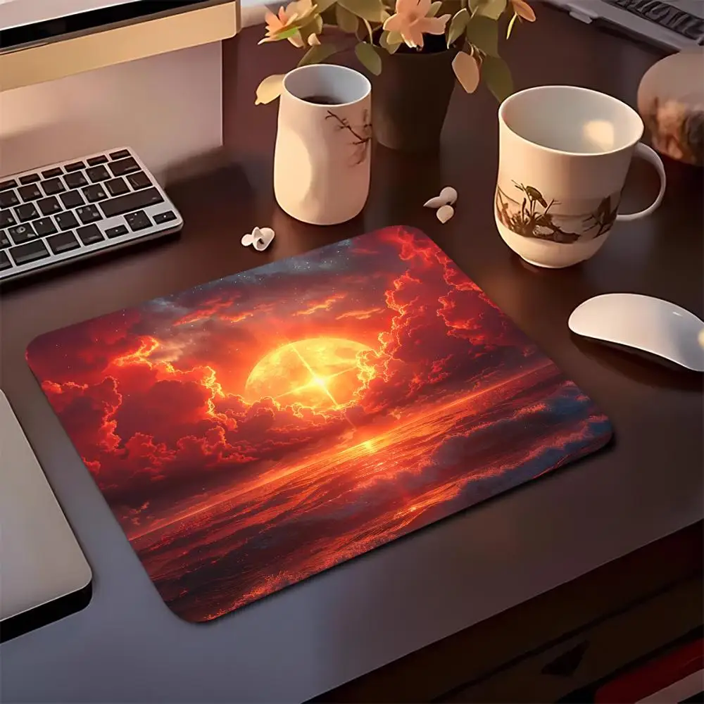 

Sunset View Mouse Pad 40x45 large square computer office gaming desk mat rubber anti-slip mouse pad small decorative desk mat
