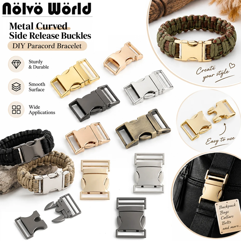 10/30/40PCS 10-20-25-32-38mm Metal Bag Side Quick Release Buckle For Bracelet Webbing Backpack Strap Adjust Buckles Accessories