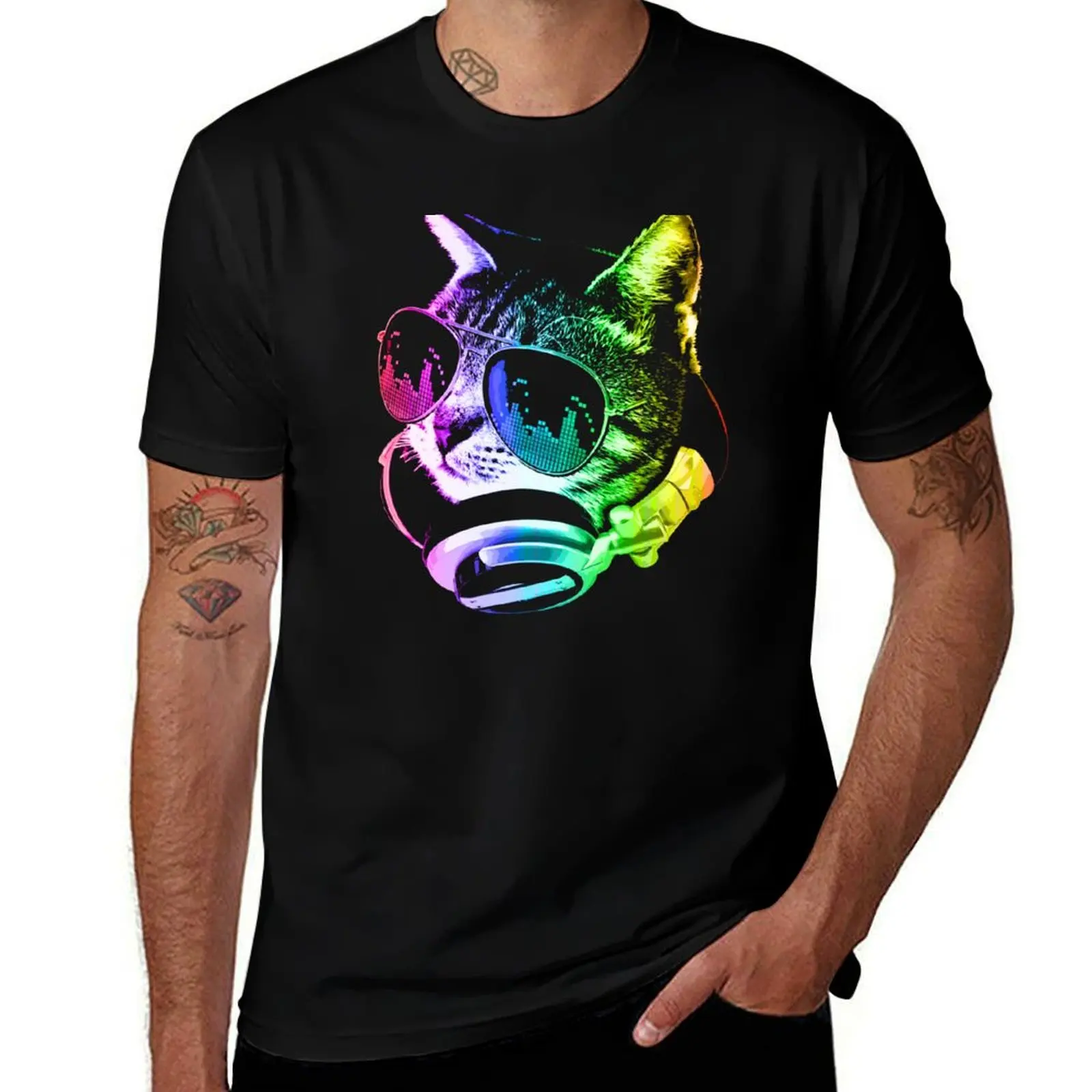 

Rainbow Music Cat T-Shirt man t shirts for men funny t shirts dark humor man graphic t shirt T-Shirt