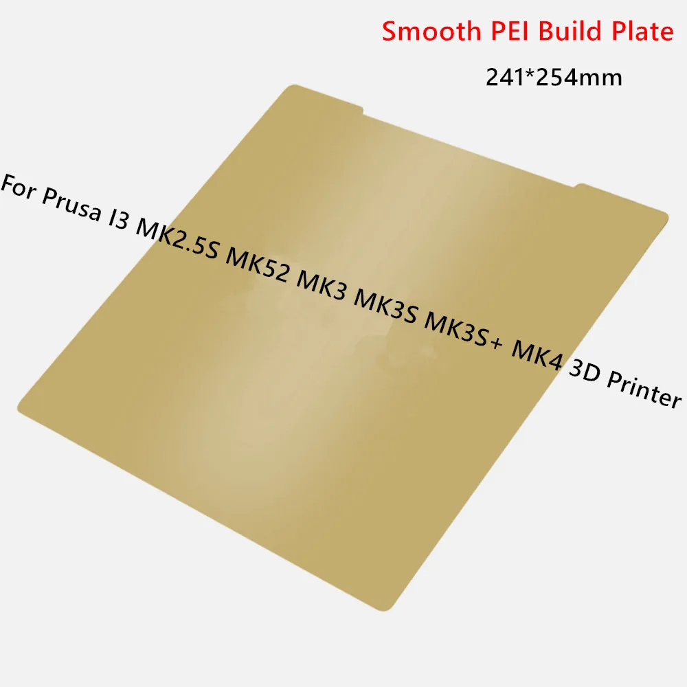 

Prusa I3 MK4 MK3 MK3S+ Core One Smooth PEI Build Plate 241x254mm Spring Steel Sheet for Prusa I3 MK2 MK2.5S 3D Printer Bed