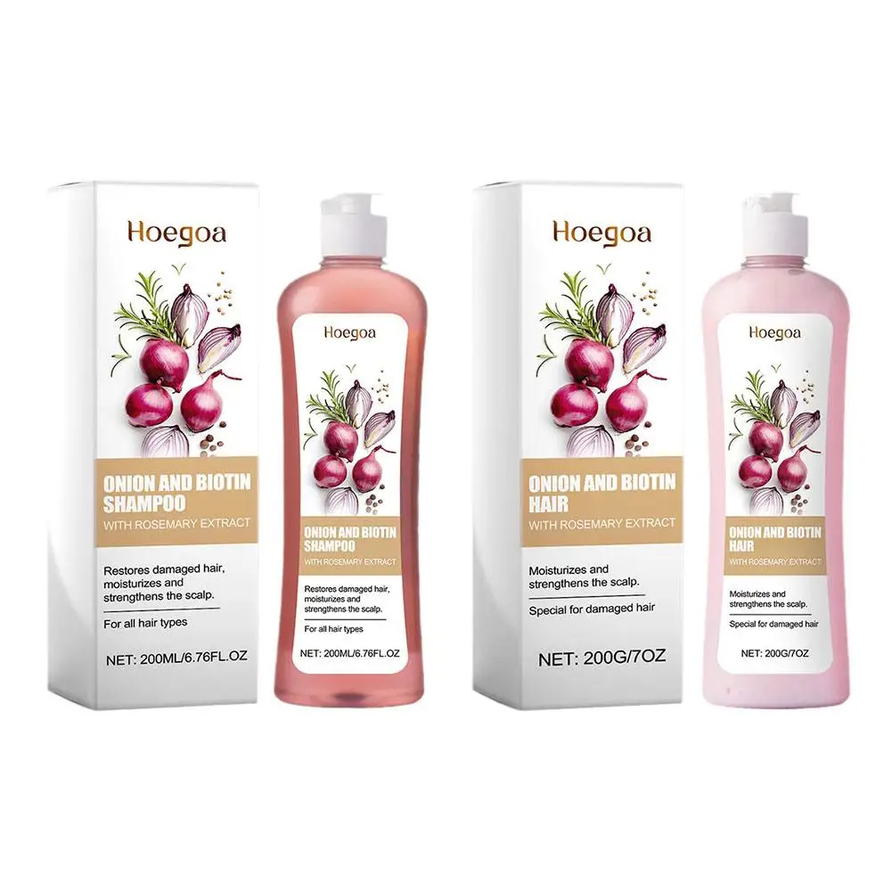 Cebola Biotina e Ginger Shampoo e Condicionador Set, Adequado para cabelos mais fortes e mais longos, mulheres e homens