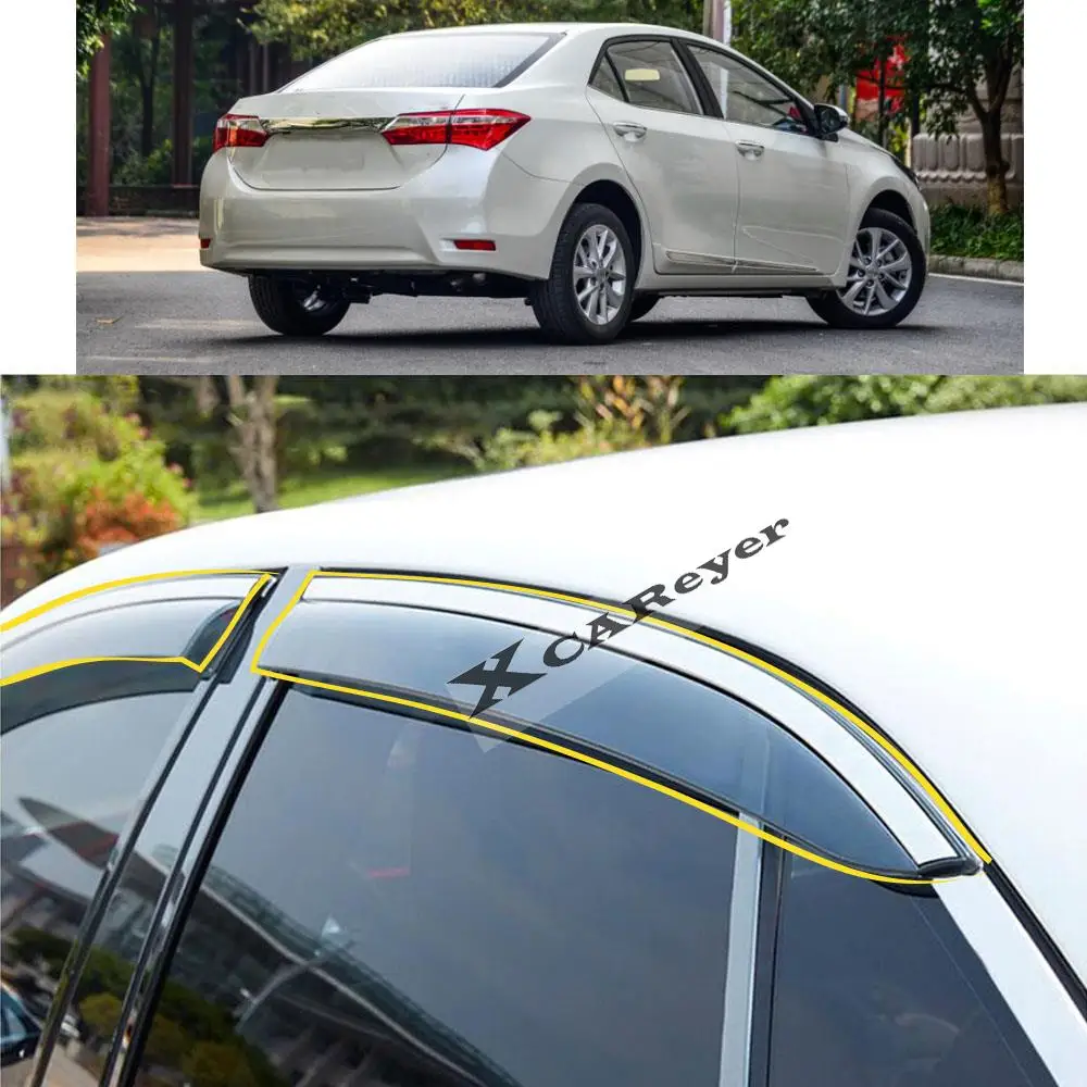 For TOYOTA COROLLA Altis 11th 2014 2015 2016 2017 2018 2019 Car Sticker Plastic Window Glass Wind Visor Rain/Sun Guard Vent