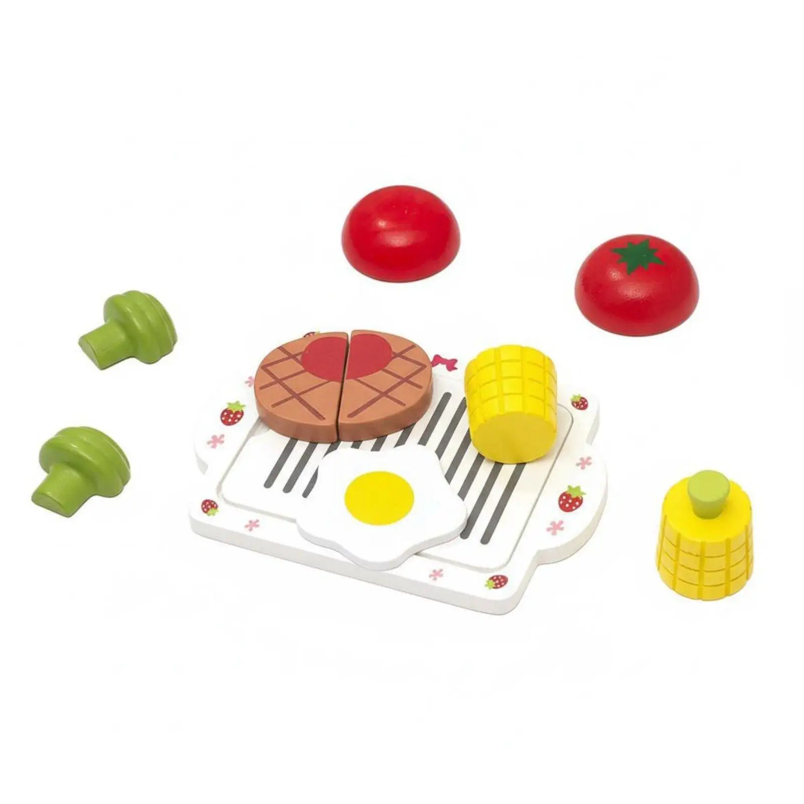 Wooden Play Food Assorted Treats Creative Learning Boost for Toddlers
