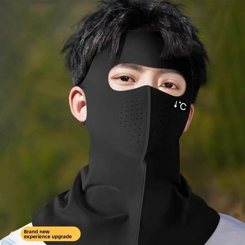 

Ice Silk Full Face Sun Protection Mask Men's Summer Ne Protector Inteated Face Bunji Cycling Breathable UV Protection