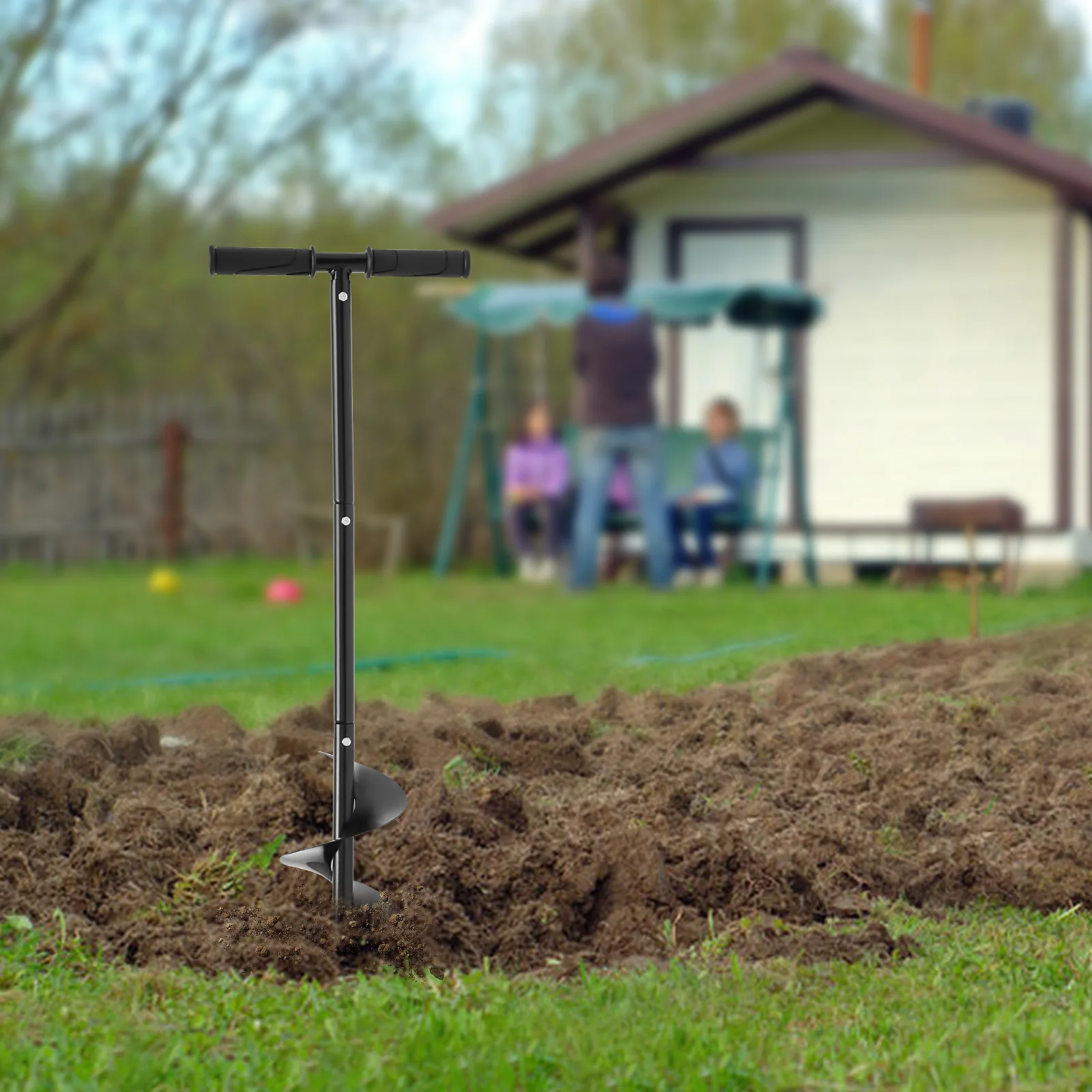 

Hand Drill Auger for Gardening, 6'' Spiral Bit, Ergonomic A3 Steel Handle, Eco-Friendly Manual Operation, Easy Storage