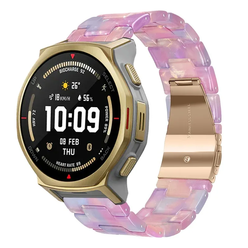 Resin 20/22mm Strap for Amazfit T-Rex3 Pro 48/44mm Active Max 3 2 Square Bracelet Wristband Amazfit Bip Max 6 5 Balance 3 2 Band