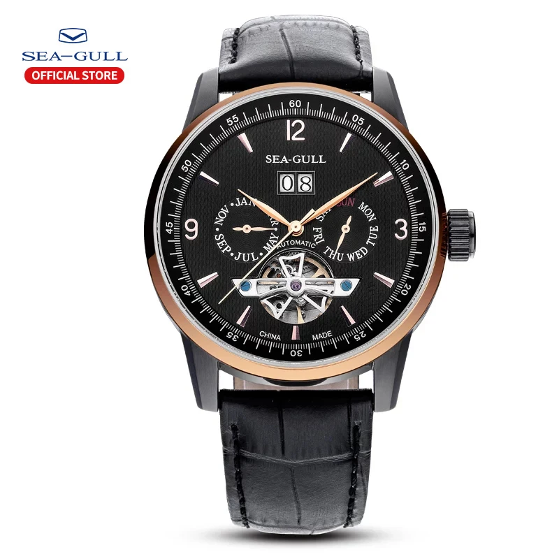 Seagull Herrenuhr, automatische mechanische Uhr, Business-Casual, hohles Schwungrad, Multifunktions-Zifferblatt, Herrenuhr 219.328