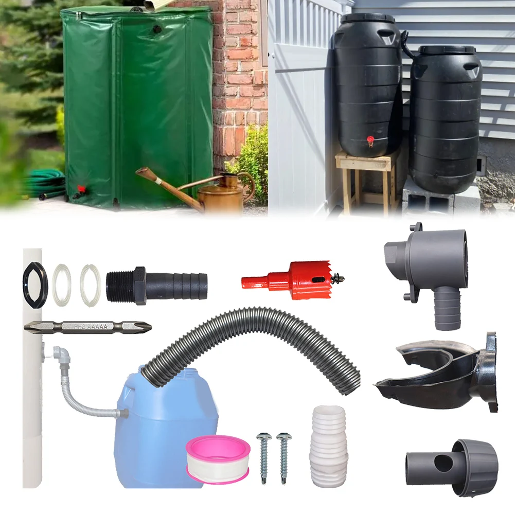 115mm Rain Collector Downpipe Rainwater Collector Kit For Garden Yard Round PVC Downpipe Rainwater Collector Roof Water Collecti