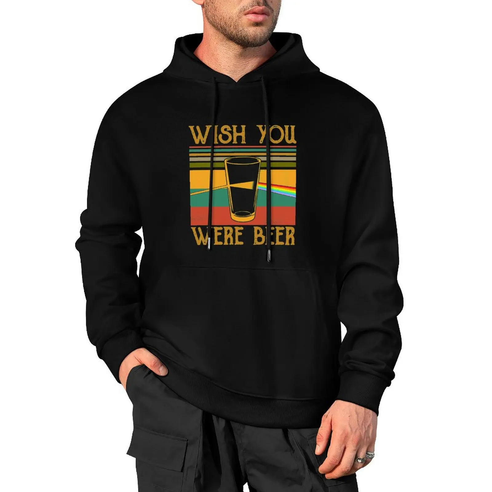 

Wish You Were Beer vintage retro Pullover Hoodie autumn jacket men korean autumn clothes men's clothes hoodie streetwear