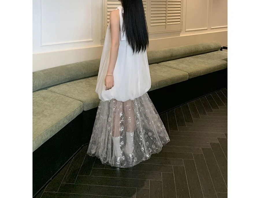 

White Dress Women's 2026 Fashion New Summer Design Sense High Sense Long Dress Skirt