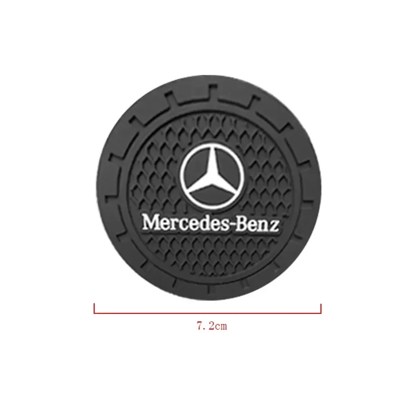 1/2Pcs Car Coasters Water Cup Mats Waterproof Slot Pads For Mercedes Benz Smart W205 C300 W203 W206 W108 W124 W126 W140 W168