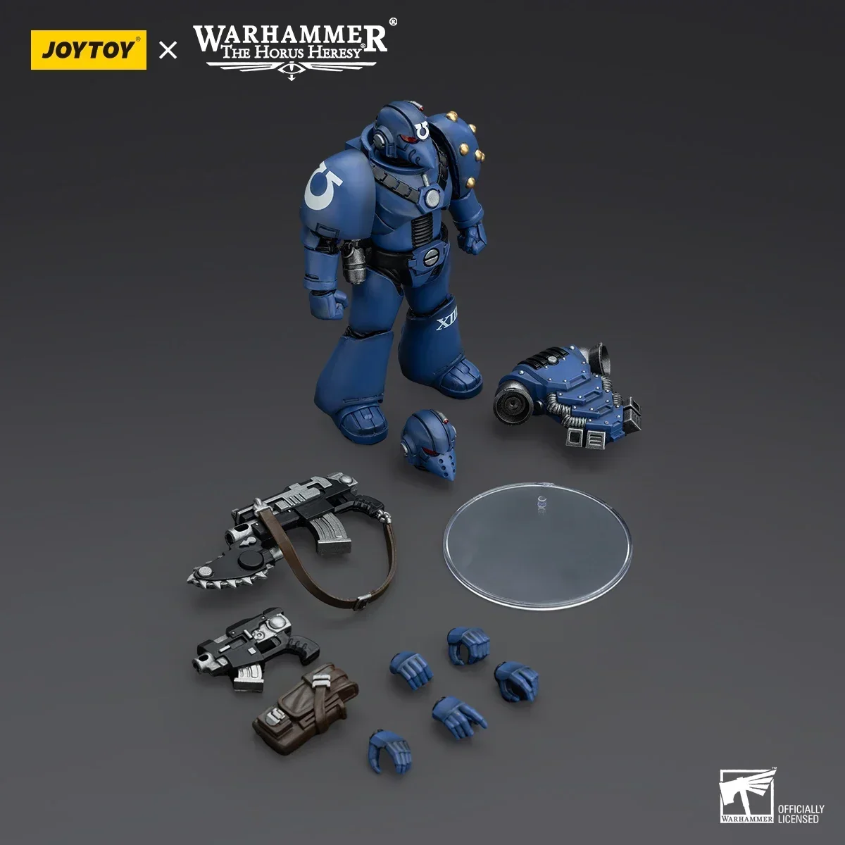 JOYTOY Warhammer 40K 1/18 Action Figures Ultramarines MK VI Tactical Squad Anime Chainblade Power Sword Sergeant Game Model Toy