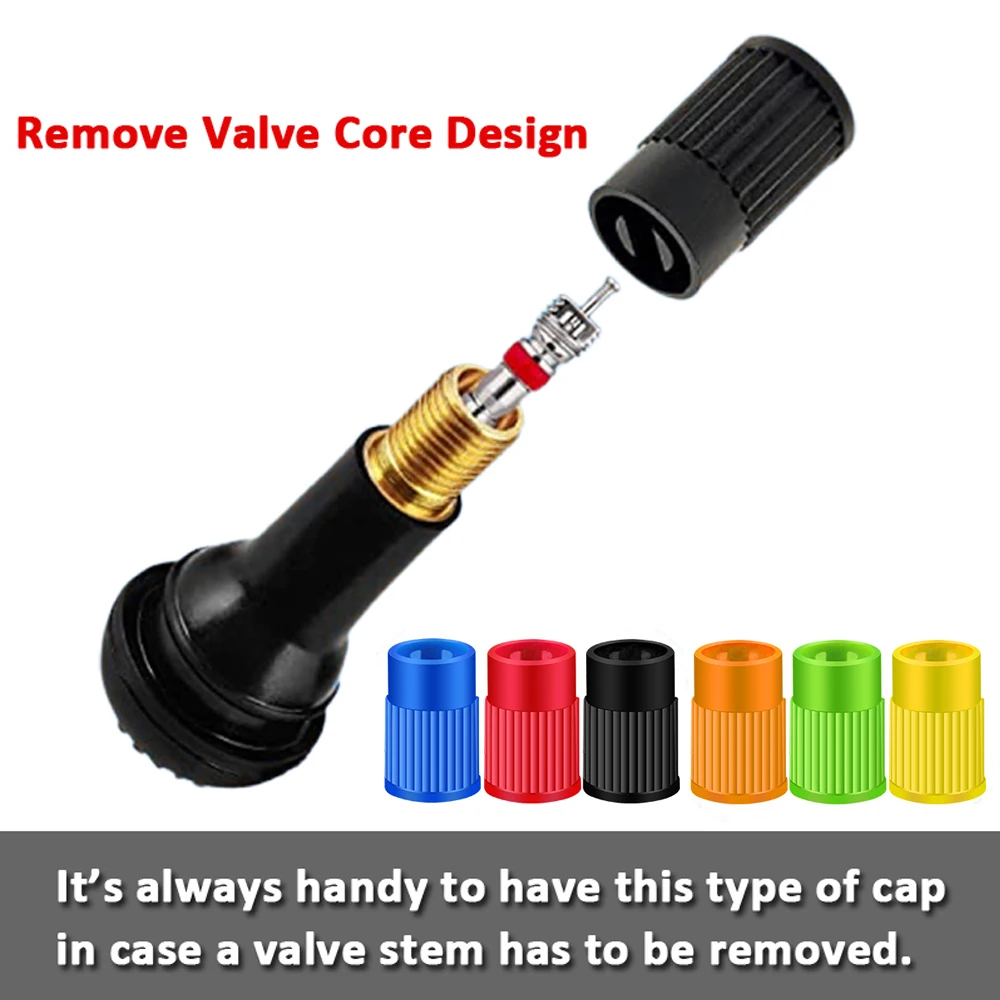 Plastic Tire Valve Caps Built-in Valve Core Remover Tool Universal Stem Covers for Cars, Bike and Bicycle, Trucks, Motorcycles