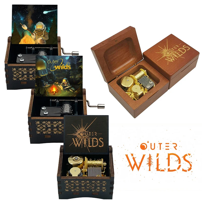 Outer Wilds Game Popular Music Box Travelers' Encore Melody 18 Note Movement Laser Engraving Special Cute Gift for Fans Friends