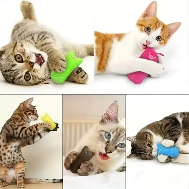 Catnip Plush Thumb Toy For Cats Scratch Resistant Chewable Kitten Molar Toy Interactive Self-Play To Relieve Boredom Durable image 5