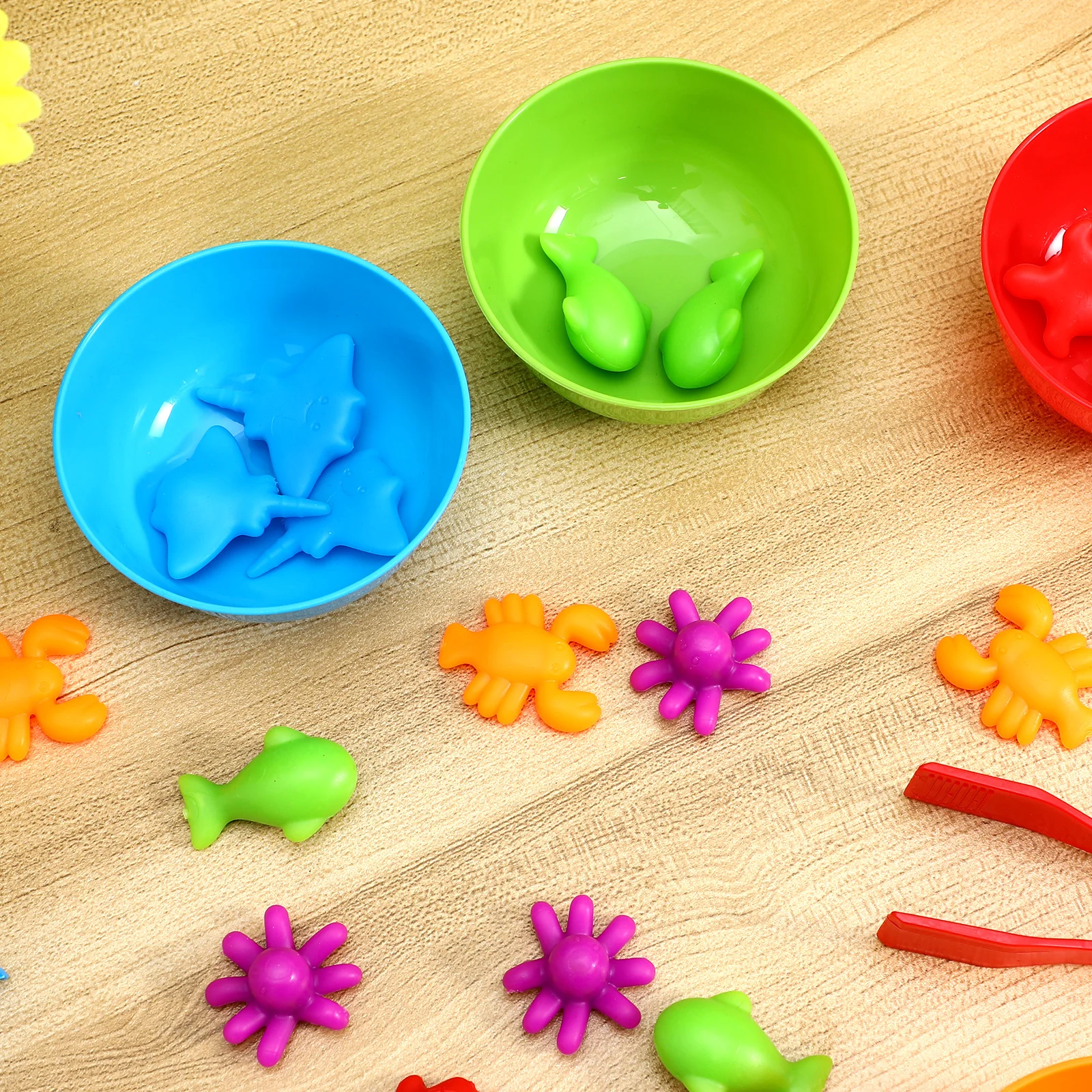 

Marine Animal Teaching Aids Object Toddler Toys Color Classification Soft Rubber Child