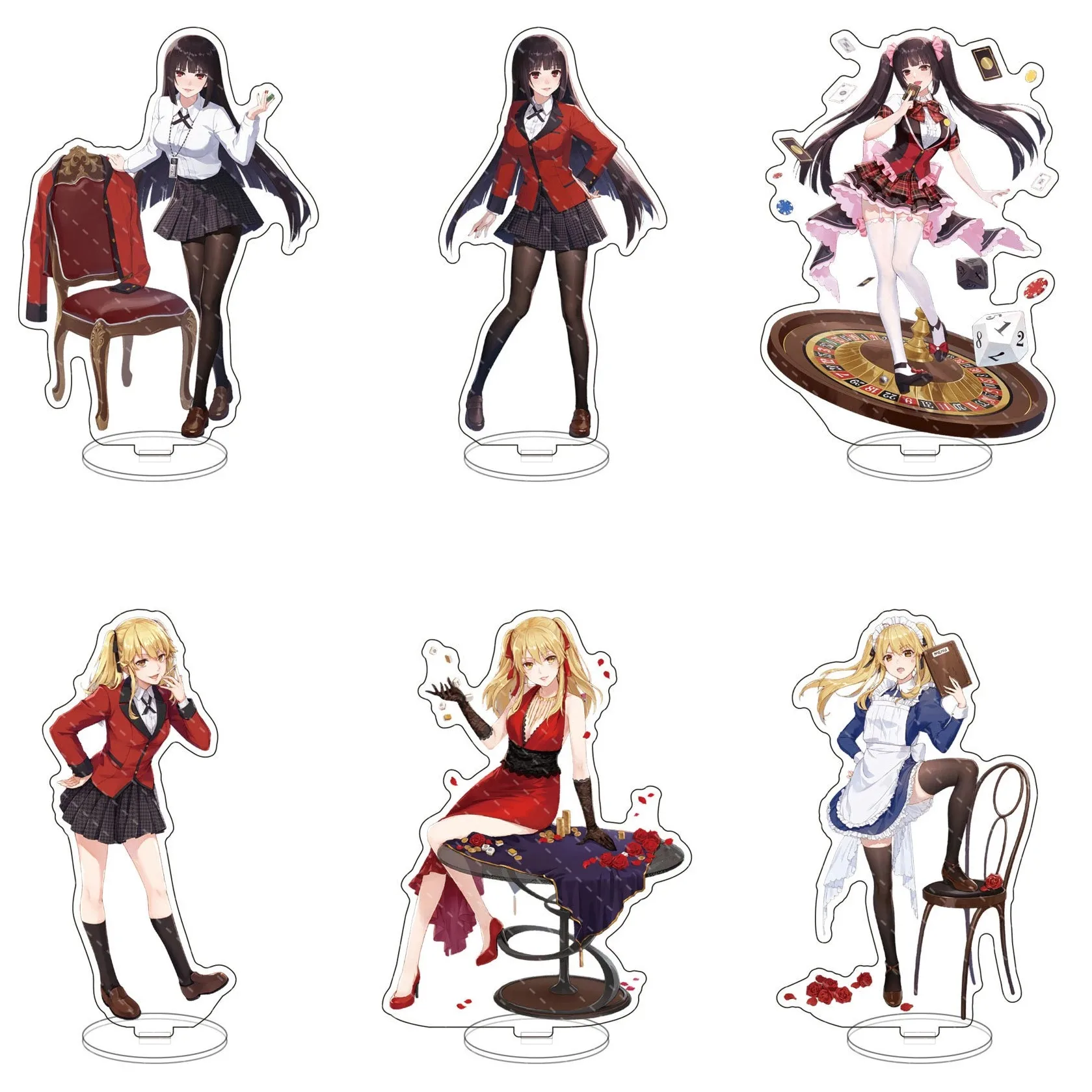 

Japan Anime Kakegurui Cosplay Stand Model Plate Jabami Yumeko Saotome Meari Acrylic Figures Standee Display Bedroom Desk Decor