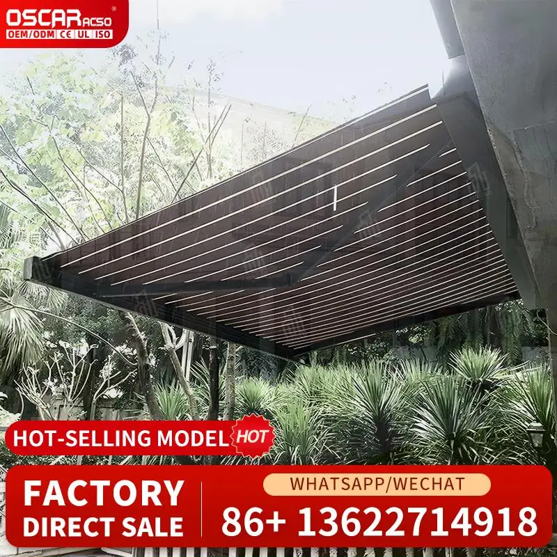 

Wholesale Outdoor Retractable Waterproof Awning Pool Sunshade Folding Arm LED Lighting Remote Controlled Motorized Ideal for Bac