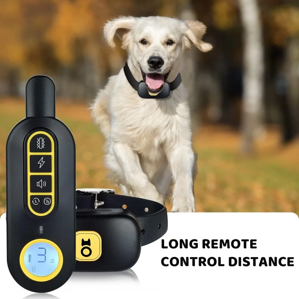 Rechargeable IPX7 Waterproof Dog Training Collar with 3 Safe Modes Remote Control for Small to Large Dogs Black Shock Collar