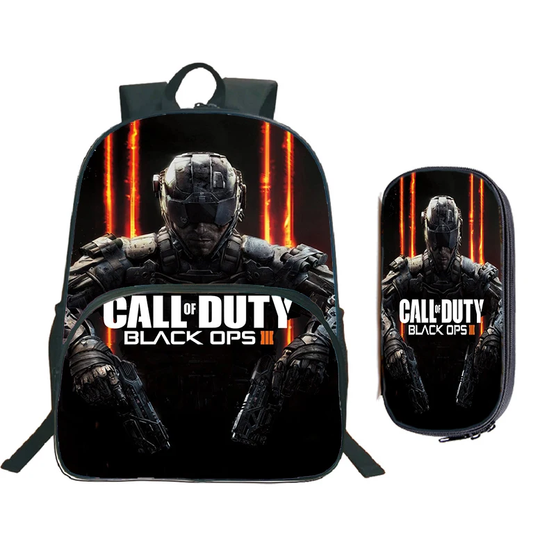 Spiel Call of Duty Rucksack 2 Stück Set Grundschule Schüler Schult aschen Warzone Spiel Bücher tasche große Kapazität Rucksack Laptop tasche