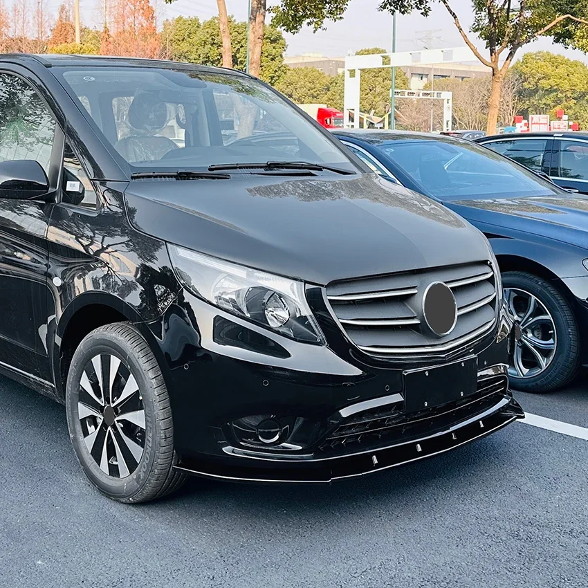 메르세데스 벤츠 Vito W447 2016-2023 범퍼 커버 블레이드 튜닝 에어로 바디 키트 부품 ABS 용 자동차 앞 립 스플리터 스커트 스포일러 썸네일 3